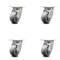 Service Caster 4 Inch Kingpinless Thermoplastic Rubber Wheel Swivel Top Plate Caster, 4PK SCC-KP30S420-TPRRD-4 - alternate 1